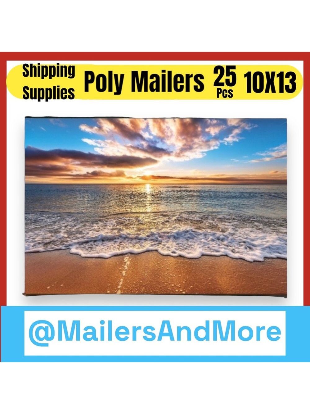 25 10X13 Poly Mailers Sunset Beach Flat PRICE FIRM - Picture 3 of 9